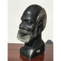 #17 African Art Man Head, carving made of stone