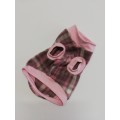 Dog jersey pink tartan print Large