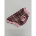 Dog jersey pink tartan print Medium