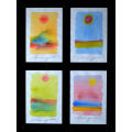 * CHRIS SPIES : SET OF FOUR SUPERB WATERCOLOURS : BEAUTIFULLY MOUNTED & SIGNED