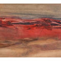 * JAN DINGEMANS (1921-2001) OIL ON CANVASS : RED LANDSCAPE : SIGNED :                  A BEAUTY!