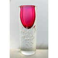 * DAZZLINGLY BEAUTIFUL MODERN PINK CZECH ART GLASS VASE DESIGNED BY JAROSLAV SVOBODA (1938-) IN 1974