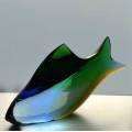 A VERY RARE CULT ITEM: EXBOR FISH GLASS SCULPTURE DESIGNED BY ROZINEK AND HONZIK IN THE 1960s