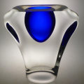 CHUNKY!! DAZZLINGLY BEAUTIFUL MODERN CZECH ART GLASS ARCHITECTURAL OBJECT, DESIGNED BY ALES VALNER