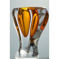 CHUNKY!! DAZZLINGLY BEAUTIFUL MODERN CZECH ART GLASS ARCHITECTURAL OBJECT, DESIGNED BY ALES VALNER