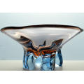 * A MAGNIFICENT, MOST ELEGANT 1955 CZECH ART GLASS BOWL DESIGNED BY FRANTISEK ZEMEK FOR SKRDLOVICE