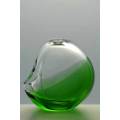 * A DAZZLING MODERNIST SKRDLOVICE ART GLASS SCULPTURAL VASE DESIGNED BY KAREL WUNSCH IN 1976