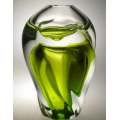 * DAZZLINGLY BEAUTIFUL MODERN CZECH ART GLASS ARCHITECTURAL VASE, DESIGNED AND MADE BY SKLOSTUDIO