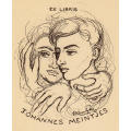 * JOHANNES MEINTJES : ORIGINAL EX LIBRIS PRINT (SIGNED IN THE PLATE & DATED 1952) A LITTLE GEM