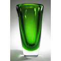 * A BEAUTIFUL EMERALD GREEN MURANO VASE - MID 20TH CENTURY ART GLASS AT ITS BEST!