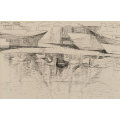 * MAUD SUMNER (1902-1985) LITHOGRAPH  `DUCKS & BOATS ON THE SEINE` :  SIGNED WITH INITIALS IN PENCIL