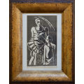* MAURICE VAN ESSCHE: MOTHER AND CHILD: ORIGINAL GRAPHIC ART (LINO) SIGNED BY THE ARTIST