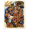 *XXL!! THEO TOBIASSE (1927-2011) : SIGNED & NUMBERED 22/200 COLOUR LITHOGRAPH `LA-BAS VERS CANAAN`