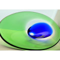 * A MAGNIFICENT GREEN, BLUE & CLEAR CZECH ART GLASS BOWL, DESIGNED BY LADISLAV PALECEK IN 1977