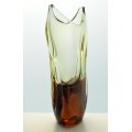* ELEGANT 1960s ZBS CZECH ART GLASS SCULPTURAL VASE, DESIGNED BY PROF MILOSLAV KLINGER (1922-1999)