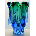 BEAUTIFUL CZECH ART GLASS CHRIBSKA SCULPTURAL VASE DESIGNED BY PROF JOSEF HOSPODKA IN THE 1970s