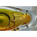 * PALE AMBER & GREEN CZECH ART GLASS CHRIBSKA BOWL DESIGNED BY PROF JOSEF HOSPODKA