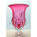 HUGE XXXL CZECH ART GLASS CHRIBSKA SCULPTURAL VASE DESIGNED BY PROF JOSEF HOSPODKA IN THE MID 1970s