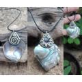 Paua Shell Pendant - mother of pearl necklace - purple shimmery shell - chain friendly