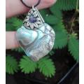Paua Shell Pendant - mother of pearl necklace - purple shimmery shell - chain friendly
