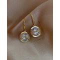 Earrings for women - Oval Crystal Gold earrings