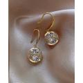 Earrings for women - Oval Crystal Gold earrings