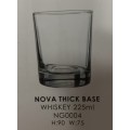 Whisky Nova Thick Base Glasses 225ml Set of 6 CLEARANCE SALE