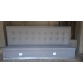 3000mm Restaurant Grey High Back Newly Upholstered Bench with Plug Points