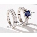 2pcs/set Glamorous Cubic Zirconia Silver Ring