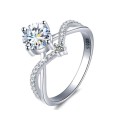 Sparkling 0.5CT D Color Moissanite Princess Crown Ring 925 Sterling Silver