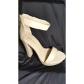 Elegant Cream High Heel Sandal size 4 - Imported from England High Street - Free Shipping to SA