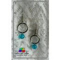 Light Blue Crackle Glass Drop Earrings Handmade by me