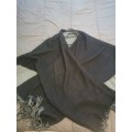 Beautiful Black and Grey One Size Fits All Edgars Shawl