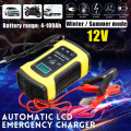 12V 4A-100A Pulse Repair LCD Battery Charger For Car Motorcycle Lead Acid Battery