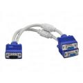 1 PC to 2 Monitor Dual Video Way VGA SVGA Graphic LCD TFT Y Splitter Cable Lead