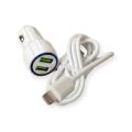 Dual Usb Port Car Charger With Lightning Cable For Ios 3.1A