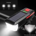 Solar Led 1200mah Battery Bicycle Headlight With Horn