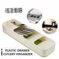 Practical Plastic Drawer Cutlery Storage Tray Kitchen Storage Rack Cutlery Silverware Compact Cutler