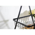 3-Tier Iron Fruit Storage Cart Metal Iron, Wood | Modern Home Furnishings Fruit And Vegetable Rack