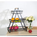 3-Tier Iron Fruit Storage Cart Metal Iron, Wood | Modern Home Furnishings Fruit And Vegetable Rack