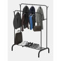 Double-Layer Double-Rod Storage Rack, Clothes Storage Rack, Clothes Rack, Floor-Standing Coat Hook,