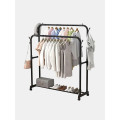 Double-Layer Double-Rod Storage Rack, Clothes Storage Rack, Clothes Rack, Floor-Standing Coat Hook,