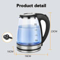 Glass Cordless Kettle Electric Double Wall Led Light Kettle Stainless Steel