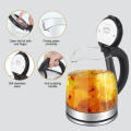 Glass Cordless Kettle Electric Double Wall Led Light Kettle Stainless Steel