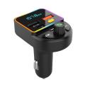 Practical Car Bluetooth Fm Transmitter Pd Type-C Dual Usb Fast Charger Ambient Light Mp3 F