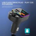 Practical Car Bluetooth Fm Transmitter Pd Type-C Dual Usb Fast Charger Ambient Light Mp3 F