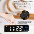 Rechargeable 25.5cm Led Digital Alarm Clock With Temperature + Day + Month And Date