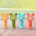 Mini Rechargeable Cartoon Fan With Mobile Phone Holder (Random Color)