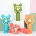 Mini Rechargeable Cartoon Fan With Mobile Phone Holder (Random Color)