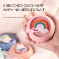 Convenient Mini Round Rainbow Hand Warmer Usb (Random Color)